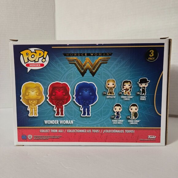 Pop! Heroes - Wonder Woman Chrome 3 Pack - Funko Limited Edition - Picture 3 of 7